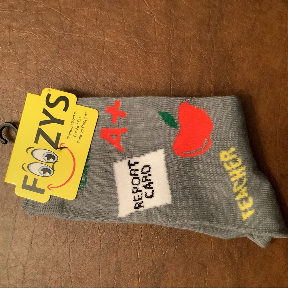 Gray Crew Length Heart Design Socks